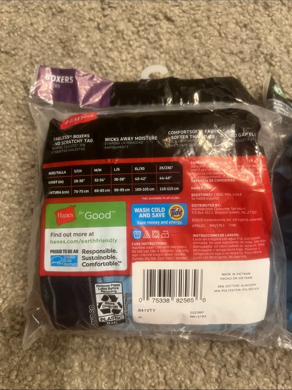 Hanes items total